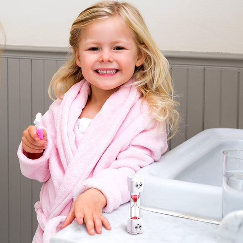 Weewooday 4 Pieces Toothbrush Timer for Kids 2 Minute Sand Timer Smile Pattern Tooth Brushing for Proper Tooth Brushing Boys Girls Oral Hygiene Pa...