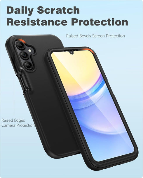 FNTCASE for Samsung Galaxy A15-5G Case: Phone Case with Built-in Screen Protector Protective Silicone Cell Phone Cover Rugged Shockproof Full Prot...