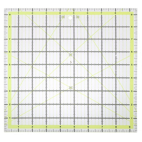 9.5 x 9.5Inch Quilting Ruler Square Non-Slip Acrylic Quilting Rulerfor Quilting, Sewing and DIY Crafts Fabric Cutting Ruler...