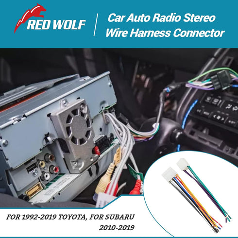 RED WOLF Car Radio Reverse Wiring Harness Adapter Select for Toyota Corolla 1987-2010, Tundra 1999-2017, Scion 2005-2018, Lexus 1990-2003 Non JBL ...