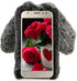 LCHDA Rabbit Case for Samsung Galaxy J3 2018, Cute 3D Bunny Ears Soft Furry Hairball Fuzzy Winter Warm Faux Fur Plush Fluffy Flexible TPU Bumper P...