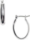 Napier "Classics" Silver-Tone Small Oval Hoop Earrings...
