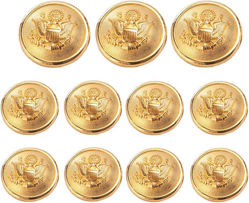 11 Pieces Metal Eagle Badge Buttons Set for Men's Blazer Suit Sport Jacket Coat Uniforms Gold (20MM 15MM)...