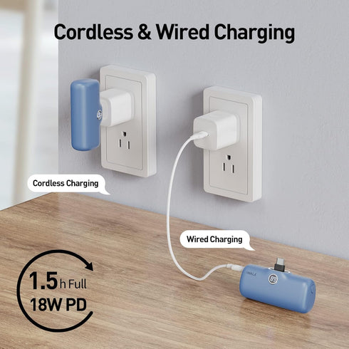 iWALK USB-C Portable Charger for iPhone 15: Mini 20W 4800mAh Wireless Power Bank Fast Charging Travel Battery Pack Compatible with iPhone 15 Plus/...