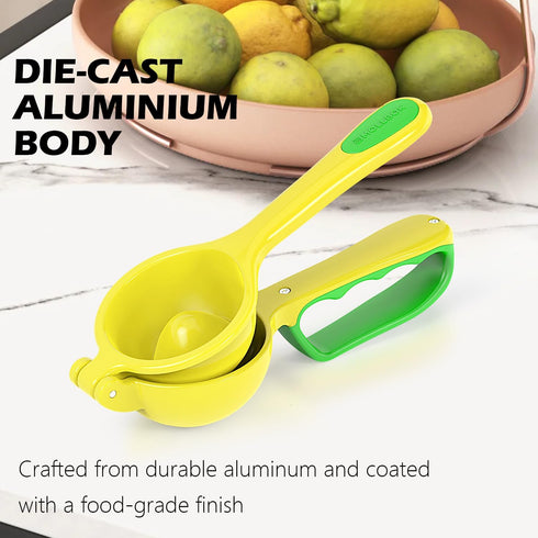 Lemon Squeezer, Aluminium Manual Citrus Juicer Handheld Lime Juicer Press, Kitchen Tools for Citrus Juicer & Dishwasher Safe(Bright Yellow)...