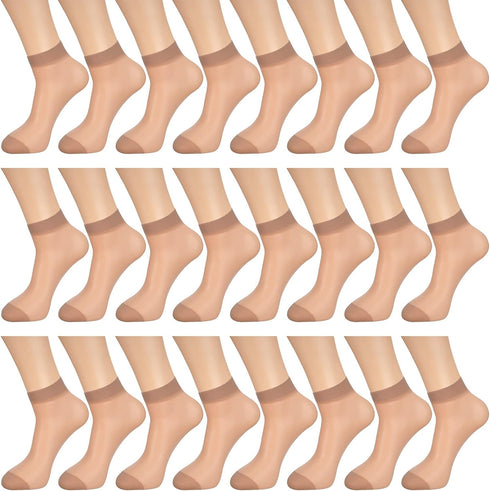 Bencailor 24 Pairs Women's Sheer Ankle Socks Thin Nylon Socks for Women Transparent High Hosiery Stockings for Girls...