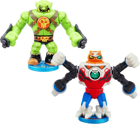 Akedo - Ultimate Arcade Warriors Battle Giants Versus Pack - Scratch-Atron VS Tonk - Mini Battling Action Figures Ready, Fight, Split Strike...