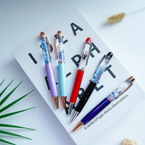 Sea Jellyfish Diver Boat Squid Girl Pens Cute Floater Floating Liquid Writing Journaling Ballpoint Pen Unique Funny Gift For Women Men Friends Swe...