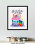 Kitchen Wall Decor, Cake Dining Room Decor, Pink Motivational Gifts for Women Bakers Chefs, Inspirational Positive Quotes Wall Art...