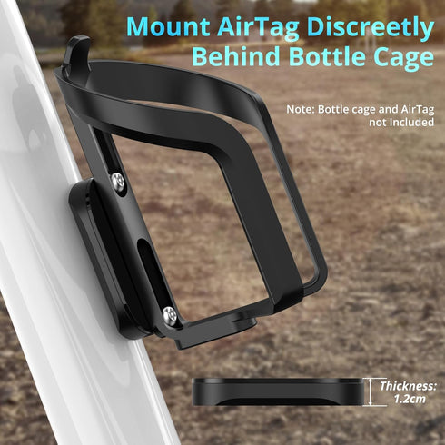 Bike Mount for AirTag, Waterproof Protective Aluminum Alloy Holder Hides AirTag Under Bicycle Bottle Cage, Bike GPS Tracker, Anti-Theft and Anti-S...
