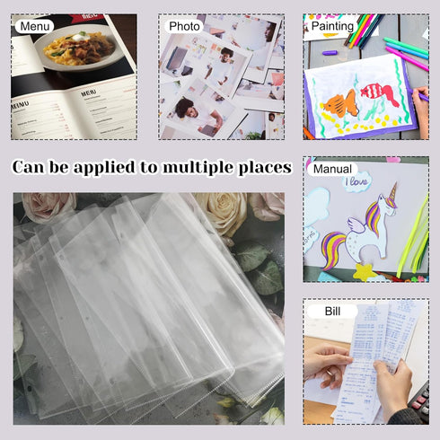 100 Pack 12" x 12" Photo Album Pages for 3 Ring Binder, Scrapbook Page Protectors, Craft Paper Protective Sleeves Photo Vinyl Storage Pockets Orga...