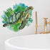 ROFARSO Lifelike Lovely Cute Green Sea Turtle Animal 3D Vinyl Bathroom Wall Stickers Removable Wall Decals Art Decorations Decor for Nursery Baby ...