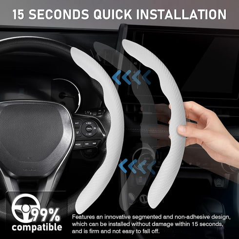Cartist Steering Wheel Cover, Carbon Fiber Steering Wheel Cover, Car Steering Wheel Cover for Men/Women, Anti-Slip, Comfortable Grip, Durable, Uni...
