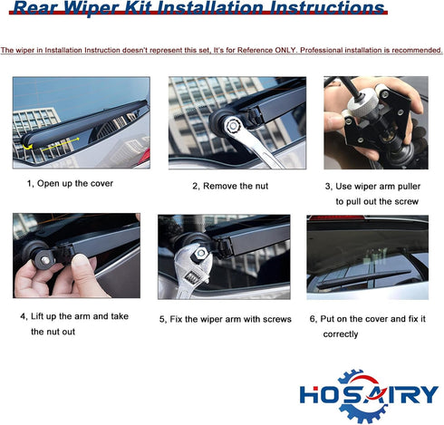 Rear Wiper Arm Blade Set for Hyundai Santa Fe 2007-2012 2.4L 2.7L, for Hyundai Accent Hatchback 2006-2012 Rear Windshield Wiper Arm Blade Assembly...