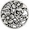 Bezelry 12 Pieces Vine Flower Metal Shank Buttons. 20mm (3/4 inch) (Antique Silver)...