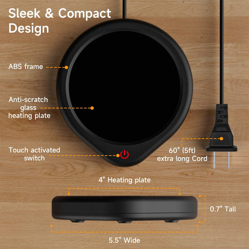 Coffee Mug Warmer, Cup Warmer for Desk with Auto Shut Off Smart Temperature Settings, Electric Beverage Tea Water Milk Heater for All Cups and Mug...