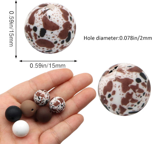 David accessories Silicone Beads 15mm Silicone Beads Bulk Round Silicone Beads for Keychain Pens Lanyards Bracelet Making DIY Craft 50Pcs (C)...