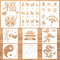 9 Pieces Chinese Stencil Set, Chinese FU Characters Stencil,Double Happiness Dragon The Great Wall Stencils Zodiac Painting Stencils for Painting ...