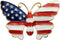 YOQUCOL Simulated Pearl Gold Tone United States American Flag Enamel Butterfly Brooch Pin...