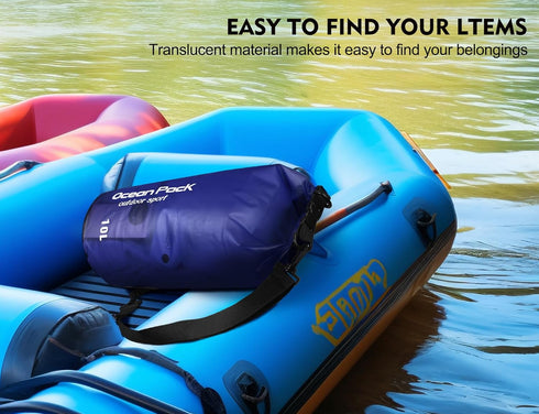 2 pieces Waterproof Dry Bag for Women and Men, 10L Roll Top Waterproof Backpack Sack with Waterproof Phone Case, for Hiking, Backpacking, Kayaking...