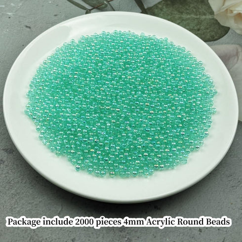 2000pcs 4mm Acrylic Round Beads AB Colors Acrylic Beads Round Spacer Beads with Hole for DIY Bracelet Necklace Jewelry Making Supplies Handmade Cr...