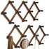 WGFKVAS 2 Pack Accordion Hat Rack for Wall - Expandable Coat Rack & Wall Mounted Hat Holder - Wooden Wall Hanger with 10 Peg Hooks for Coats, Base...