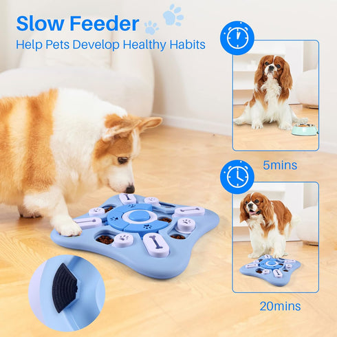 Interactive Dog Puzzle Toys for Large Medium Small Smart Dogs, Squeaky Enrichment Mentally Stimulation Toys for Training, Dog Treat Chew Toy for P...