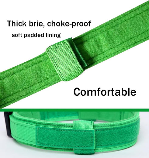 Tactical Dog Collar Military Dog Collar Adjustable Nylon Dog Collar Heavy Duty Metal Buckle with Handle for Dog Training (Bright Green,XXL)...
