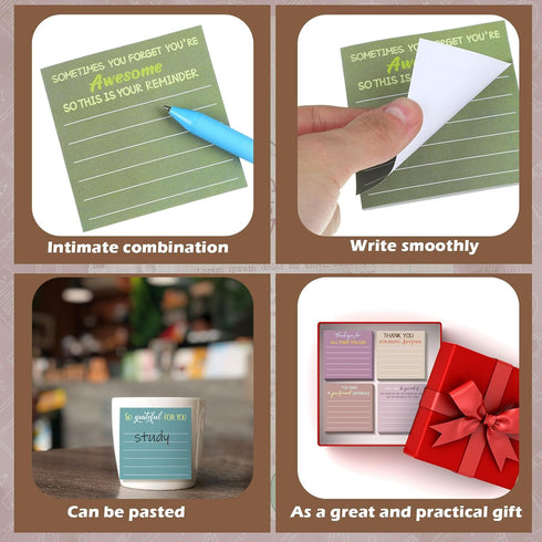 Yinder 24 Pcs Employee Appreciation Sticky Notes Thank You Gifts Bulk End of Year Teacher Gift Mini Pocket Inspirational Notepads for Coworker Gra...