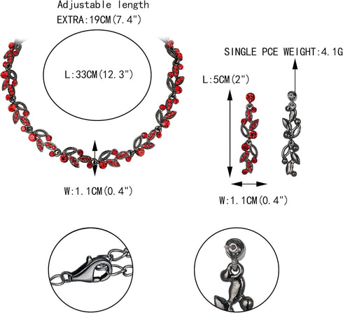 EVER FAITH Women's Austrian Crystal Elegant Wedding Flower Wave Necklace Earrings Bracelet Set...