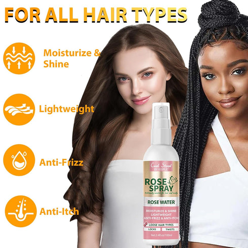 Heat Protectant Spray for Hair Coconut Heat Protectant Product- Keratin Protein Hair Serum Anti Frizz Control Repair Hair- Rose Water Spray for Ha...