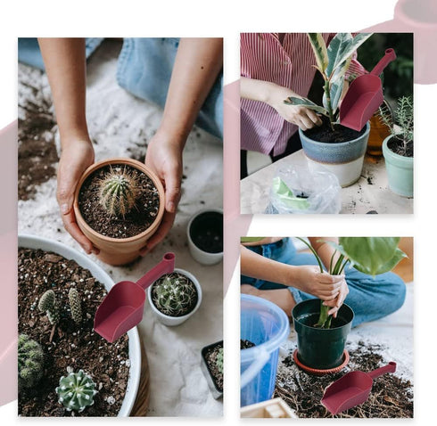 2 Pcs Garden Scoops PP Resin Hand Trowels Hanging Hole Design Shovel Scoops for Home Flower Soil Planting Digging Transplanting Compost Dog Food...