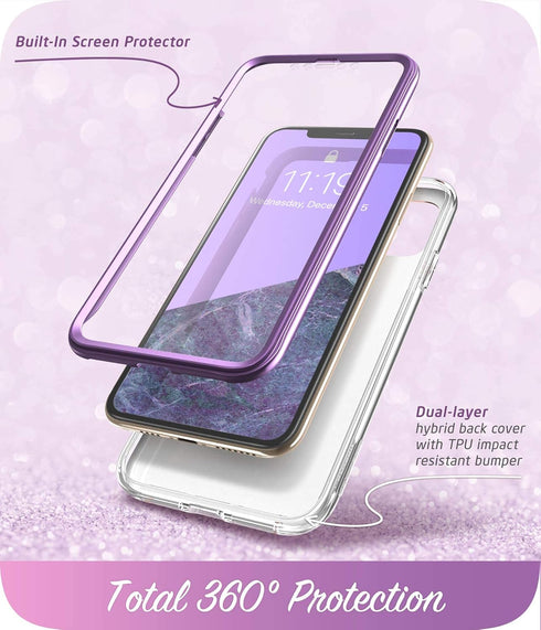 i-Blason Cosmo Series Case for iPhone 11 Pro 5.8 inch, Slim Full-Body Stylish Protective Case with Built-in Screen Protector (Purple)...