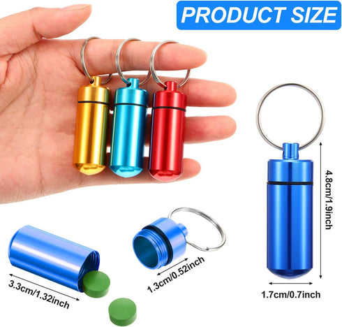 27 Pieces Christmas Pill Container Waterproof Pill Case Aluminum Pill Holders Aluminum Pill Case Keychain Pill Bottles with Keychain for Daily Use...