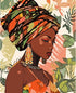African America Painting Afro Black Girl Art Paint by Number Kits 16 x 20 inch Canvas DIY Tropical Green Leaves Oil Painting for Kids Adults Begin...