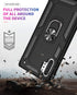 Androgate Samsung Galaxy Note 10+ Military-Grade Case with HD Screen Protectors & Metal Ring Holder Stand - Black...