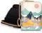 RFID Credit Card Holder Wallets for Women, Sunset Sunrise Mountain Small Card Case Wallet with Keychain and Zipper, Leather Card Holder Pocket Bus...