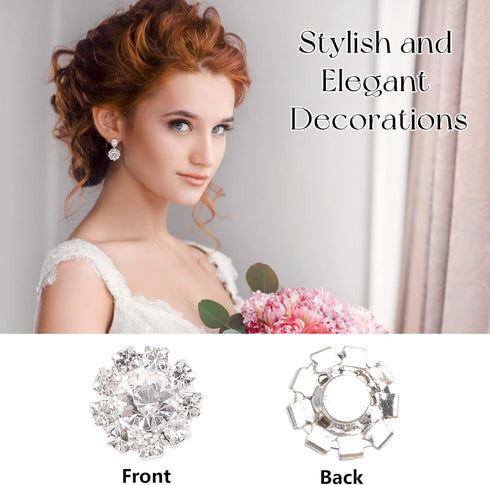 Rhinestone Flower Buttons, 45 Pcs Pearl Buttons Flat Back Rhinestone Buttons Embellishments DIY Crafts for Wedding Party Clothes Bags Jewelry Maki...