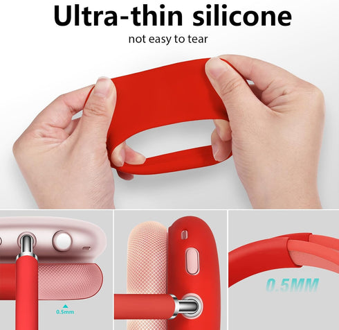 Case for Airpods Max Headphones, Silicone Cover for Apple Airpod Max,Accessories Cases (Red)...