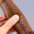 1Pair PU Leather and Soft Rubber Bicycle Mountain Bike Handlebar Grips (Light Brown)...