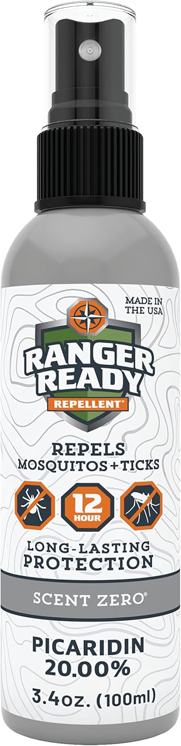 Ranger Ready Picaridin Insect Repellent Spray - Mosquito Repellent and Tick Spray, Scent Zero, Travel Size Bug Spray (3.4 oz, Pack of 1)...