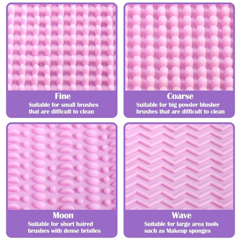 Makeup Brush Cleaning Bowl,3 in 1 Silicone Cosmetic Brush Cleaner Mat,Makeup Brush Cleaner Machine with Drying Holder Brush Cleaning Scrubber Dryi...