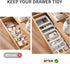 8 Pack Interlocking Desk Drawer Organizer Set, Vanity Storage Bins, Various Size Divider Trays for for Makeup, Jewelry, Utensils, Accessories or G...