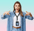 Fun Badge Holder Lanyard Fashion ID Card Holders Detachable Name Tag Clips Cute Funny Nurse Teacher Office Gifts Women Man Badge Holder (Earth)...