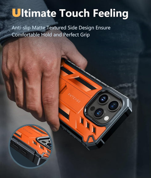 FNTCASE for iPhone 15 Pro Case: Military Grade Drop Proof Rugged Protective Cell Phone Cover with Kickstand & Built-in Protector | Matte Textured ...