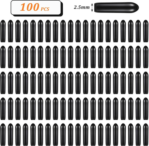 100 Pieces Prong Collar Covers Dog Prong Training Pet Collar Tips Vinyl Comfort Rubber Tips for Pet Dog Prong Collar to Increase Comfort, Black (2...