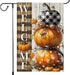 Fall Pumpkins Garden Flag 12x18 Inch Polka Dots Small Double Sided For Outside Thanksgiving Burlap Plaid Bowknot Welcome Yard Autumn Decoration...