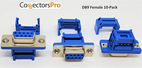 Pc Accessories - Connectors Pro 10-Pack 2.54mm DB9 Female IDC Crimp Connector for 1.27mm Flat Ribbon Cable, 10-Pack...