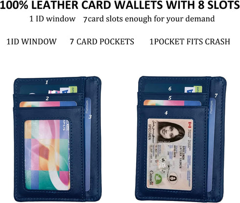 Slim Minimalist Leather Wallet, Front Pocket Wallets,RFID Blocking,Credit Card Holder for Men&Women...