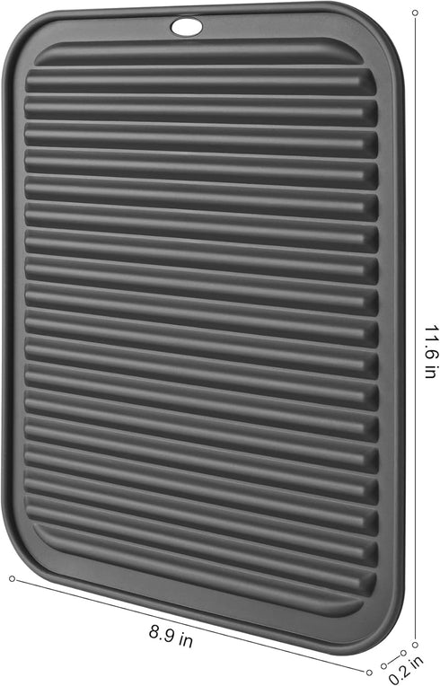 HOTEC Silicone Trivets for Hot pots and Pans, Heat Resistant for Kitchen Counter Dish Drying Mat, Set of 2 Dark Grey...